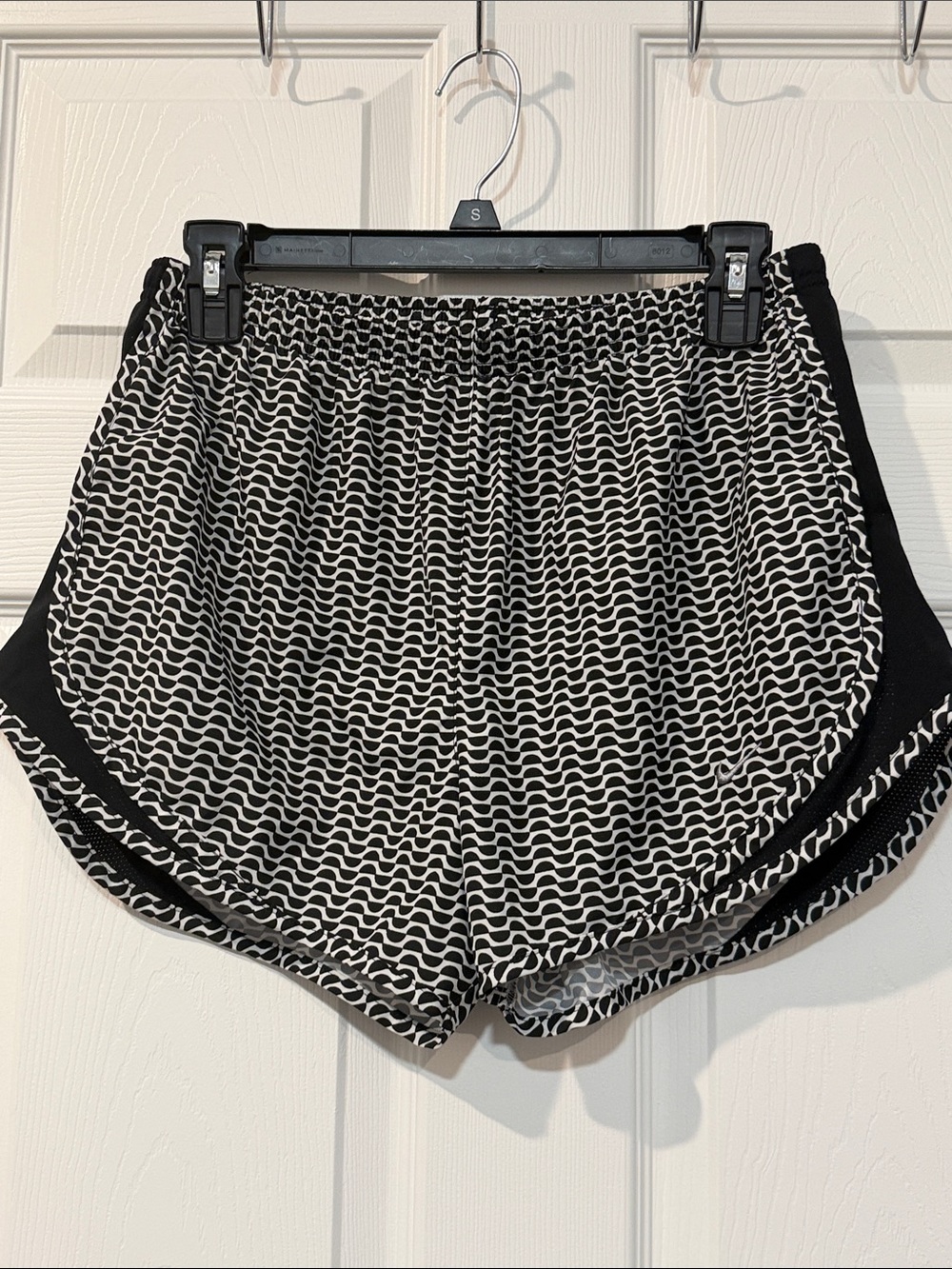 Nike Black & White Wavy Print Athletic Shorts